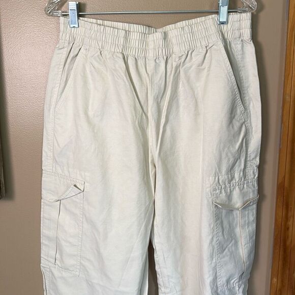 Abercrombie and Fitch cargo utility pants women’s size medium pull on elastic wa - Picture 2 of 8